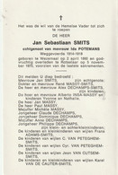 Weggevoerde, 1914-18, Jan Smits, Potemans, Wezemaal, Rotselaar - Devotieprenten
