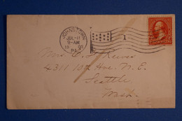 L1 ETATS UNIS BELLE LETTRE 1902 JOHNSTOWN POUR SEATLE USA + AFFRANCH PLAISANT - Lettres & Documents