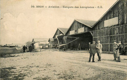 Bron * Aviation * Hangars Des Aéroplanes * Avion Biplan * Aérodrome - Bron