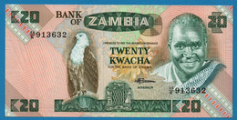 ZAMBIA 20 KWACHA ND # 46e 913632  P# 27e Fish Eagle, Pres. Kenneth Kaunda - Zambie