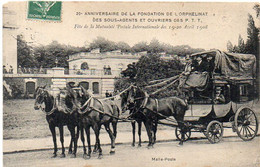 20° Anniversaire De La Fondation De L' Orphelinat Des Sous-Agents Et Ouvriers Des P.T.T. Malle Poste 1908   (121244) - Poste & Facteurs