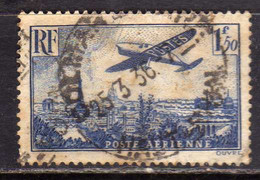 FRANCE FRANCIA 1936 POSTE AERIENNE AIR MAIL POSTA AEREA PLANE OVER PARIS FR 1.50f  OBLITERE' USED USATO - 1927-1959 Afgestempeld