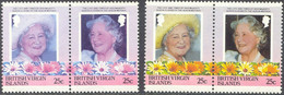 BRITISH VIRGIN ISLANDS 1985 85th Birthday Queen Mother U/M MISSING COLOR YELLOW - Vierges (Iles), Britann.