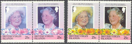 BRITISH VIRGIN ISLANDS 1985 85th Birthday Queen Mother U/M MISSING COLOR YELLOW - Isole Vergine Britanniche