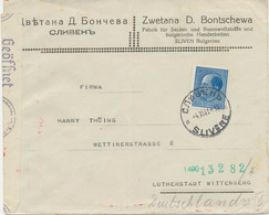 BULGARIEN 1941 Zar Boris III 7 L Als EF A. Pra.-Zensur-Bf (bulgarische U. Nazi) - Covers & Documents