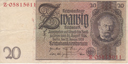BILLETE DE ALEMANIA DE 20 MARK DEL AÑO 1929  (BANKNOTE) - 20 Reichsmark