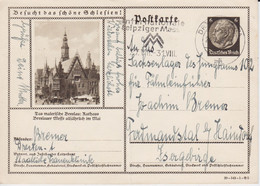 DR 3 Reich Ganzsache P 236 Bildpostkarte Breslau Schlesien MWSt Dresden Interess Anschrift 1939 - Stamped Stationery