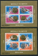 ROMANIA 1988 Olympic Medal Winners Blocks MNH/**.  Michel Blocks 250-51 - Unused Stamps