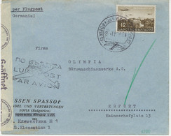 BULGARIEN 1941 12 L Flugpostausg. Selt. EF A. Pra.-Flugpost-Zensur-Bf Dt. Reich - Luchtpost