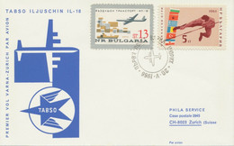 BULGARIEN 1966, Erstflug TABSO Mit Iljuschin IL-18 „VARNA, Bulgarien – ZÜRICH" - Airmail