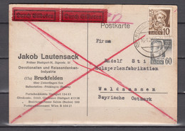 All. Bes.Französische Zone,Baden 1948, 1 Postkarte Durch Eilboten, Beschädigt (D2916) - French Zone