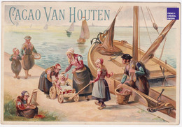 Grande Chromo Champenois - Chocolat Van Houten Port Voilier Marin Pêche Bateau Jouet Fille Poupée Mode Robe Mer C2-22 - Van Houten