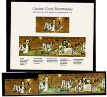 Ref 1474  - 1970 Australia - Captain Cook Presentation Pack - Stamps & Sheet MNH - Mint Stamps