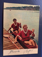Postcard  Lyudmila Pinaeva Ekaterina Kukishko  - OLYMPIC CHAMPION - Rowing -  1973 KAYAK - Rowing