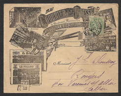 Lettre Entête Illustrée Presse Et Journaux. Oblitéré Place De La Bourse. Paris 18 Février 1901. - Covers & Documents