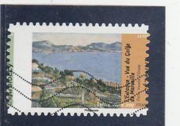 JOLI PIQUAGE SUR ADHESIF VUE DU GOLFE DE MARSEILLE PAUL CEZANNE YT 826 OBLITERE - Used Stamps