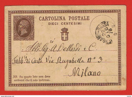 REGNO:  1876  I.P. 10 C. BRUNO  DA  BERGAMO  BASSA  IN  TARIFFA  -  FILAGRANO  C 1 - Ganzsachen