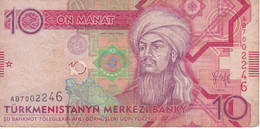 BILLETE DE TURKMENISTAN DE 10 MANAT DEL AÑO 2009 (BANKNOTE) - Turkménistan