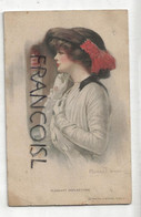 Jeune Femme. Miroir. "Pleasant Reflections". Signée Clarence Underwood. 1914. Water Color - Underwood, Clarence F.