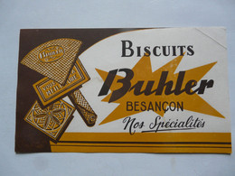 VIEUX PAPIERS - BUVARD : BISCUITS BUHLER - Besançon - Alimentaire