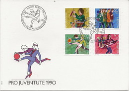 SUISSE - FDC AFFRANCHIE PRO - JUVENTUTE N° 1359 A 1362  - ANNEE 1990 - FDC