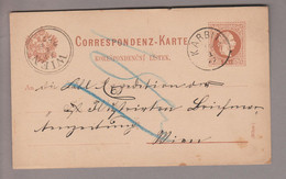 Tschechien Heimat Karbit 1877-01-16 Ganzsache Nach Wien - ...-1918 Prephilately