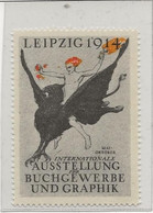 VIGNETTE PUBLICITAIRE LEIPZIG - EXPOSITION INTERNATIONALE DU LIVRE ET DES ARTS GRAPHIQUES -1914 - Andere & Zonder Classificatie