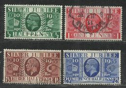 9348C-GRAN BRETAÑA SERIE COMPLETA 1935 Nº201/4 JORGE V.SILVER JUBILEE.USADOS,BUENA CALIDAD.CLASICOS - Used Stamps