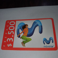 Chile-movistar-(5)-($3500)-(8522-6752-6576-3)-(4/2008)-(look Outside)-used Card+1card Prepiad Free - Cile