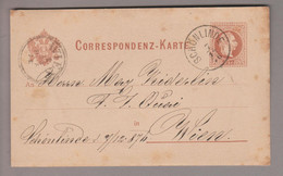 Tschechien Heimat Schönlinde 1876-12-07 (Krasna Lipa) Ganzsache Nach Wien - ...-1918 Vorphilatelie