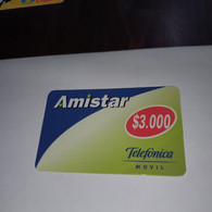 Chile-amistar-telefonica-(9)-($3.000)-(6419-9417-8526-0)-(28/2/2001)-(look Outside)-used Card+1card Prepiad Free - Cile