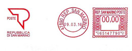 SAN MARINO - 2016 Ufficio PT SAN MARINO CITTA' - Ema Affrancatura Mecc. Rossa Red Meter Su Busta Non Viaggiata - 1964 - Lettres & Documents