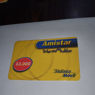 Chile-amistar-telefonica-(11)-($3.000)-(8640-4066-4209-1)-(16/10/2001)-(look Outside)-used Card+1card Prepiad Free - Cile