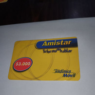 Chile-amistar-telefonica-(11)-($3.000)-(8640-4066-4209-1)-(16/10/2001)-(look Outside)-used Card+1card Prepiad Free - Chile