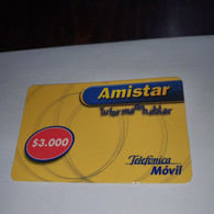 Chile-amistar-telefonica-(12)-($3.000)-(4598-6296-8561-6)-(5/10/2001)-(look Outside)-used Card+1card Prepiad Free - Chile
