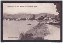 69  CONDRIEU  Bords Du Rhône Et Les Coteaux, Pêcheurs  Vers 1930 - Condrieu