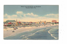 DAYTONA BEACH, Florida, USA, Ocean Front  Boardwalk And Bandshell, Old Linen Postcard - Daytona