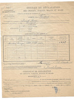 1937 FOURQUES (66) - CHEVAL HONGRE NE EN 1929 NOMME MOUTON - DECLARATION CHEVAUX JUMENTS MULETS MULES - BENOIT ROCA - Documents Historiques