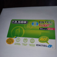 Chile-entel Ticket-(26)-($3.500)-(915-319-291-383)-(31/3/2005)-(look Outside)-used Card+1card Prepiad Free - Cile
