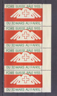 Switzerland BASEL - Suisse Bale FOIRE 1935 VIGNETTE Cindarella LOT Of 4 Poster Stamps (see Sales Conditions) - Erinnophilie