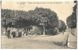 TRIEL - Place Des Marronniers Un Jour De Marché - Triel Sur Seine