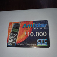 Chile- Amistar Plus-(30)-($10.000)-(147288521527)-(5744)-(look Outside)-used Card+1card Prepiad Free - Chile