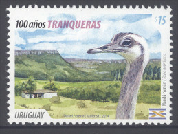 URUGUAY , 2014 , MNH,BIRDS, OSTRICHES,1v - Struisvogels