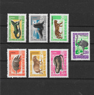 Uruguay 1970 / 71 Animals Birds Ostriches Nandu Reptiles Gold Tegu 7v   MNH**  23.50 € - Struzzi