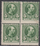 1906. DANMARK. CHRISTIAN IX. 5 øre In 4-block With Two Stamps Never Hinged And Two St... (Michel 47) - JF415026 - Ongebruikt