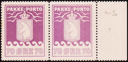 1937. PAKKE PORTO. 70 øre Pale Violet. Andreasen & Lachmann Litho. Perf. 11. Never Hi... (Michel 13) - JF415146 - Paquetes Postales