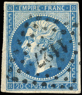 FRANCE - Yv.14A 20c Empire ND Type 1 Oblitéré PC 1127 DOUAI (léger Pli Diagonal) - 1853-1860 Napoleon III
