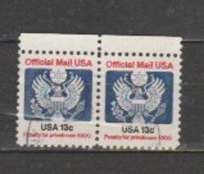 USA-Scott#:O129- Catalog Value $ 30.00 Horizontal Pair. - Dienstmarken