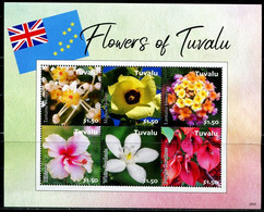 XG0091 Tuvalu 2020 Local Flowers And National Flag S/S - Tuvalu