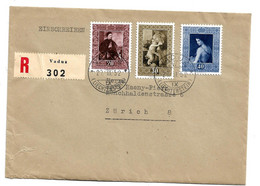 Lie091 / LIECHTENSTEIN - FDC Einschreiben Gemälde 1952 - Briefe U. Dokumente